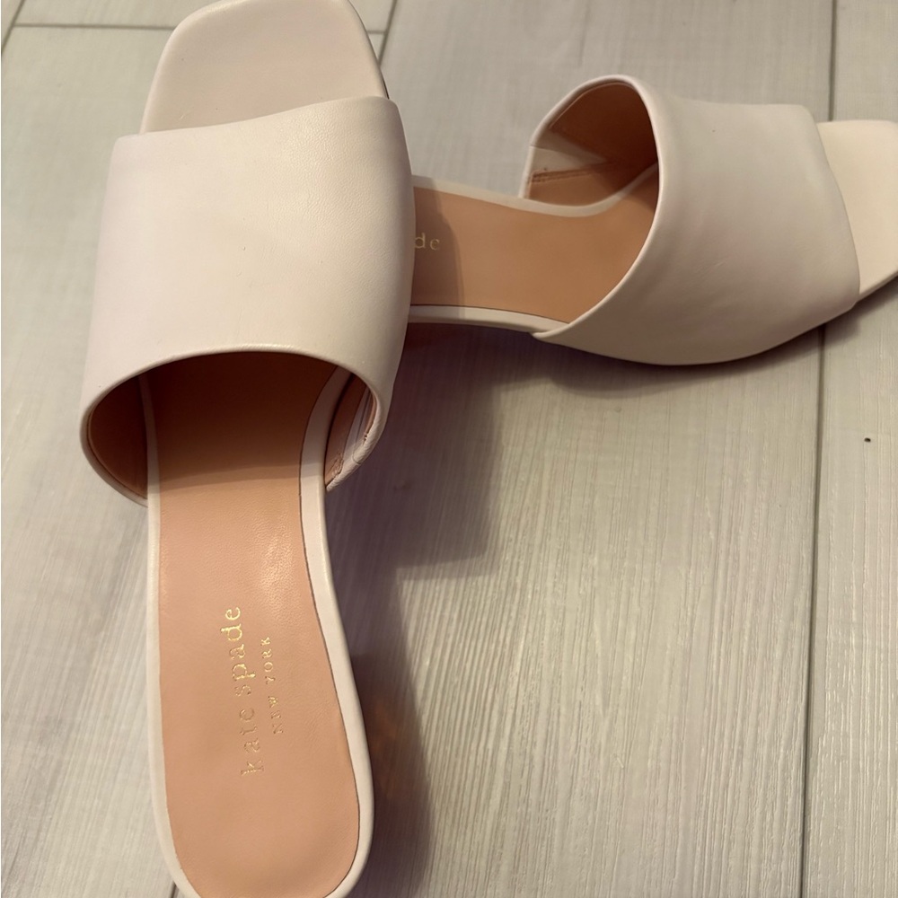 NIB Kate Spade Citrus Slide Sandals Women's Parchment (Off-White & Orange) sz 8 - Picture 5 of 6